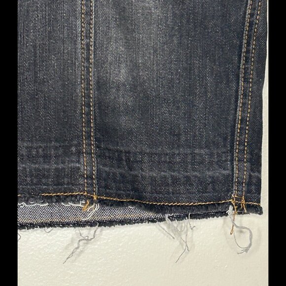 CONVERSE ONE STAR Distressed Denim Jeans Skirt SIZE 2 - Picture 3 of 6